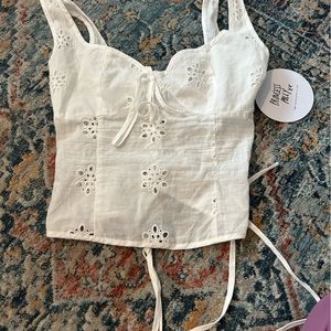 Princess Polly Flower Fields corset top ivory size 2!